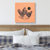  Illustratie Haan Monogram Canvas Afdruk (Insitu (Slaapkamer))