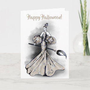 Illustratie Halloween Witch Kaart