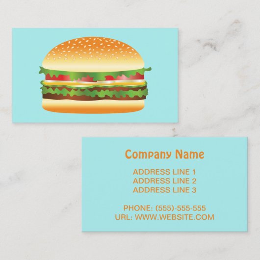 Illustratie Hamburger Cartoon Visitekaartje (Voorkant / Achterkant)