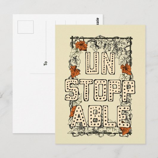 Illustratie handschrift onstopbaar briefkaart (Voorkant / Achterkant)