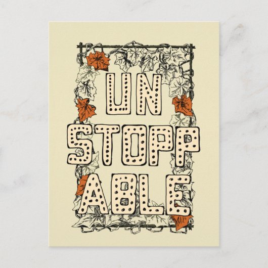 Illustratie handschrift onstopbaar briefkaart (Voorkant)