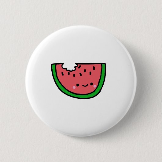 Illustratie handtekening watermeloen Cartoon Ronde Button 5,7 Cm (Voorkant)