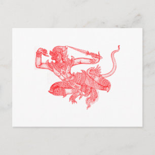  illustratie Hanuman Book Briefkaart