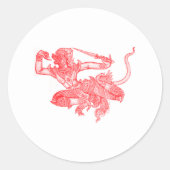  illustratie Hanuman Book Ronde Sticker (Voorkant)