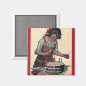  illustratie Happy Birthday Party vader Magneet (Voorkant / Achterkant)