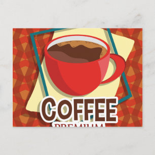Illustratie heerlijke kop koffie briefkaart