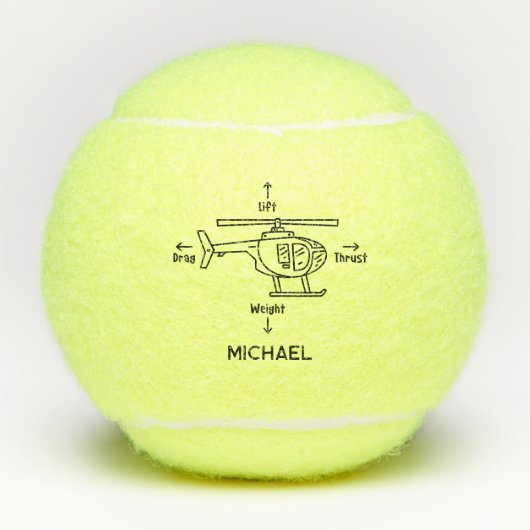 Illustratie helikopter helikopter op maat tennisballen (Voorkant)
