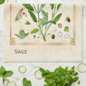  illustratie Herb Plant Sage Botanische Kunst Theedoek (Gevouwen)