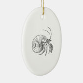 Illustratie Hermit Crab (lijnkunst) Keramisch Ornament (Rechts)