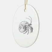 Illustratie Hermit Crab (lijnkunst) Keramisch Ornament (Links)