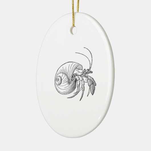 Illustratie Hermit Crab (lijnkunst) Keramisch Ornament (Links)