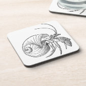 Illustratie Hermit Crab (lijnkunst) Onderzetter (Linkerzijde)