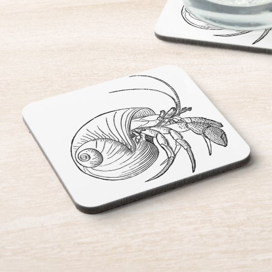 Illustratie Hermit Crab (lijnkunst) Onderzetter (Linkerzijde)