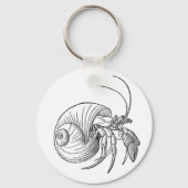 Illustratie Hermit Crab (lijnkunst) Sleutelhanger (Voorkant)