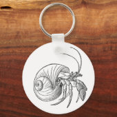 Illustratie Hermit Crab (lijnkunst) Sleutelhanger (Voorkant)