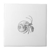 Illustratie Hermit Crab (lijnkunst) Tegeltje (Voorkant)