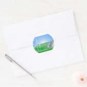 Illustratie hernieuwbare energie ronde sticker (Envelop)