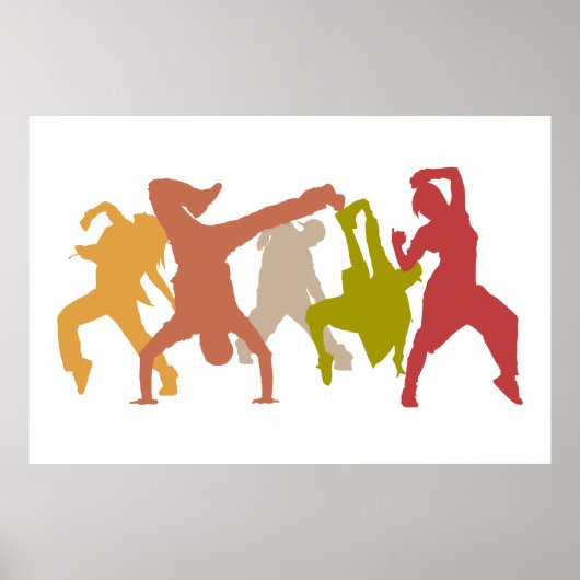 Illustratie Hip Hop Dancers Poster (Voorkant)
