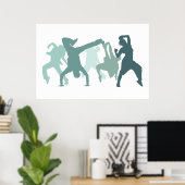 Illustratie Hip Hop Dancers Poster (Thuiskantoor)