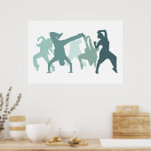Illustratie Hip Hop Dancers Poster (Keuken)