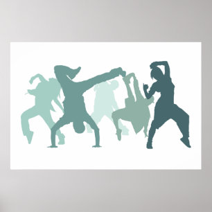Illustratie Hip Hop Dancers Poster