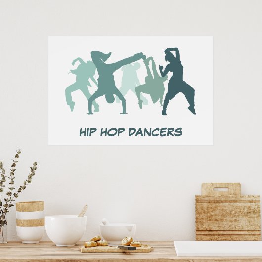 Illustratie Hip Hop Dancers Poster (Keuken)