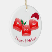 Illustratie Ho Ho Ho Kerstelement Foto Keramisch Ornament (Rechts)