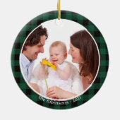 Illustratie Ho Ho Ho Kerstelement Foto Keramisch Ornament (Achterkant)