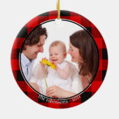 Illustratie Ho Ho Ho Kerstelement Foto Keramisch Ornament (Achterkant)