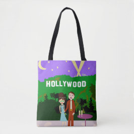 Illustratie Hollywood Date Retro Character Illustr Tote Bag