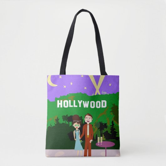 Illustratie Hollywood Date Retro Character Illustr Tote Bag (Voorkant)