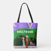 Illustratie Hollywood Date Retro Character Illustr Tote Bag (Achterkant)