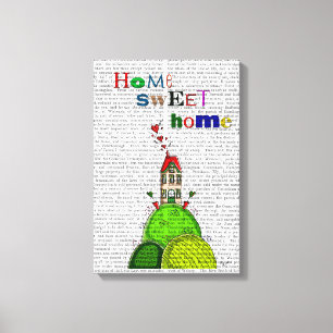 Illustratie Home Sweet Home Canvas Afdruk