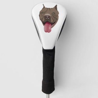 Illustratie Hond Glimlachende Pitbull Golfheadcover