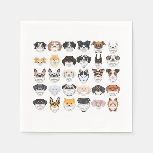 Illustratie Honden met ademhalingsset Servet (Voorkant)