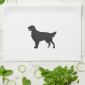 Illustratie Hondenras met platte bekleding Theedoek (Gevouwen)