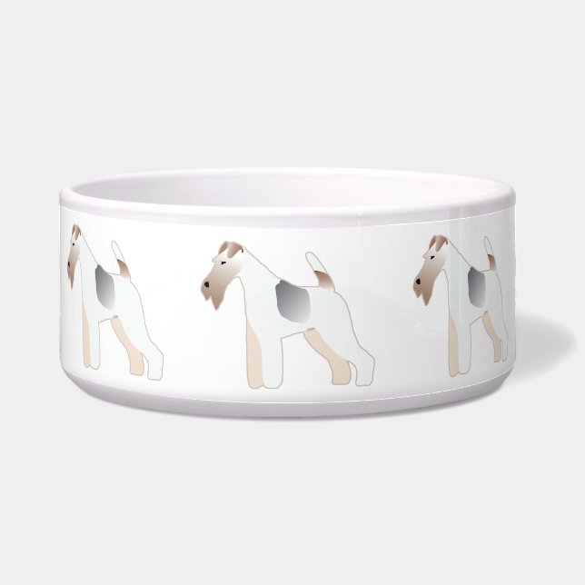 Illustratie Hondenras van Wire Fox Terrier Illustr Voerbakje (Voorkant)