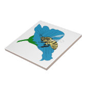 Illustratie Honeybee Blue Flower Tegeltje (Zijkant)