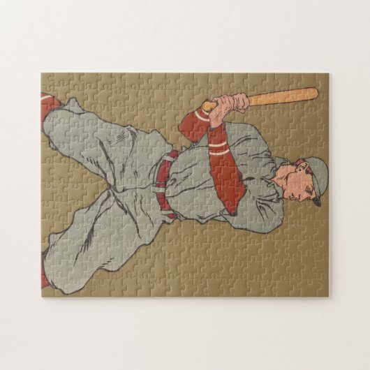 Illustratie  honkbalspeler (1908) legpuzzel (Horizontaal)