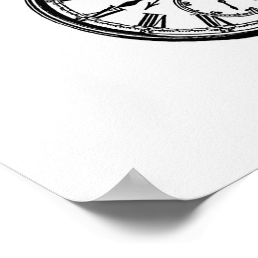 Illustratie  horloge poster (Hoek)