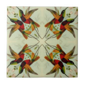  illustratie Hummingvogels en bloemen Tegeltje (Voorkant)