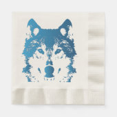 Illustratie Ice Blue Wolf Servetten (Voorkant)