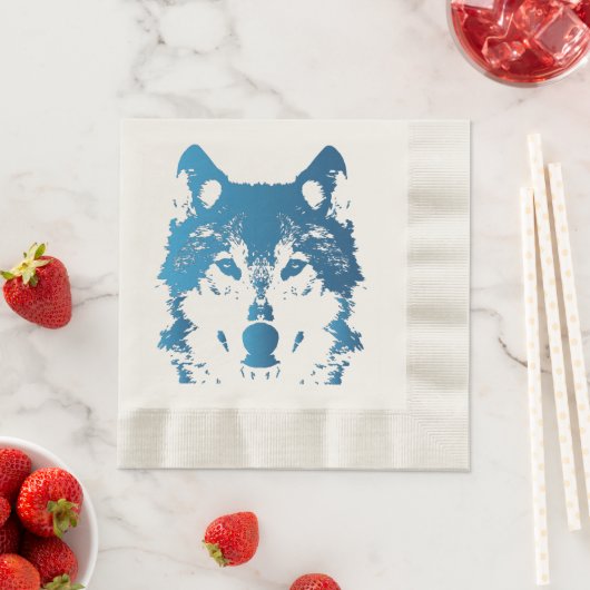 Illustratie Ice Blue Wolf Servetten (Insitu)