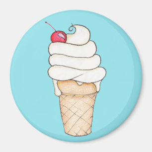 Illustratie Ice Cream Cone Fridge Magnet