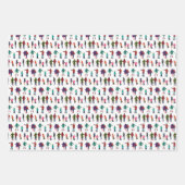 Illustratie: Ice Skaters Winter Holiday Kerstmis Inpakpapier Vel (Voorkant)