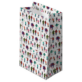 Illustratie: Ice Skaters Winter Holiday Kerstmis Klein Cadeauzakje