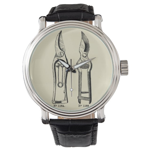  illustratie in Black Pruners Watch Horloge (Voorkant)