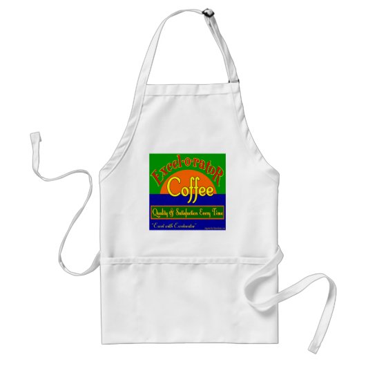 Illustratie in Excel Coffee Retro Label Art Apron Standaard Schort (Voorkant)