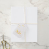 Illustratie in Gold van Cute Cartoon Snageloe Cadeaulabels (Met Koord)