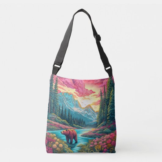 Illustratie in het wild crossbody tas (Voorkant)